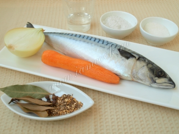Marinating mackerel के लिए सामग्री