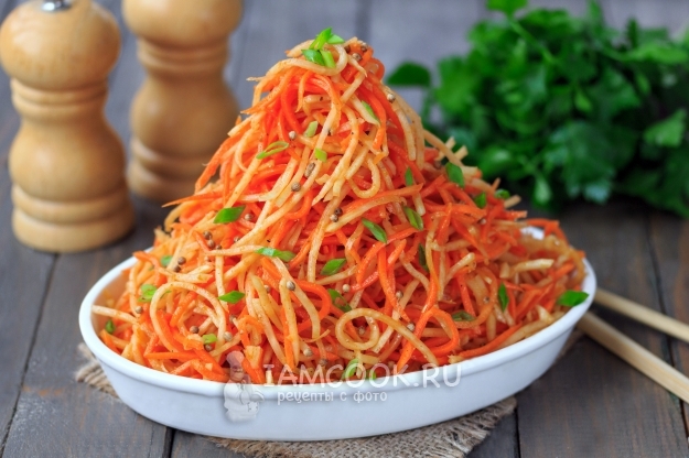Моркови рецепта в корейски с целина