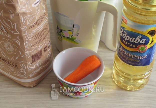 Ingredients for carrot cake without eggs in microwave oven