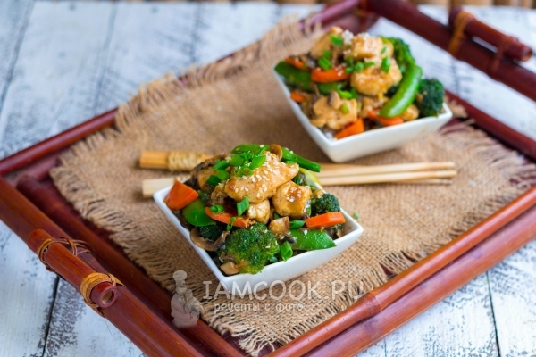Recipe Mu Gu Guy Pan - chicken with mushrooms in Chinese