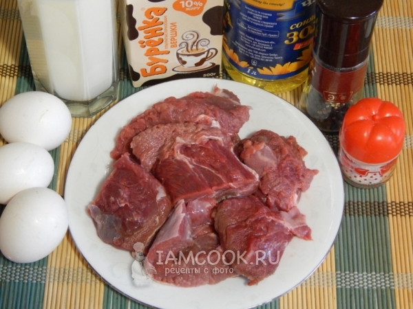 Ingredientes para soufflé de carne