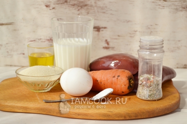 Ingredientes para buñuelos de hígado de cerdo
