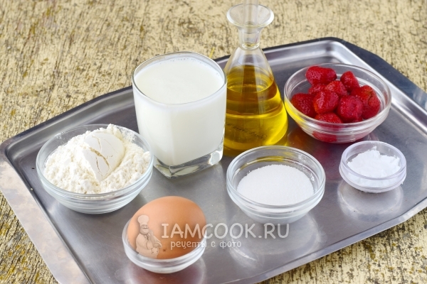 Ingredientes para panqueques en yogurt con relleno dulce