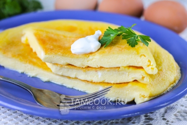 Photo of an omelette as in a kindergarten in a multivark