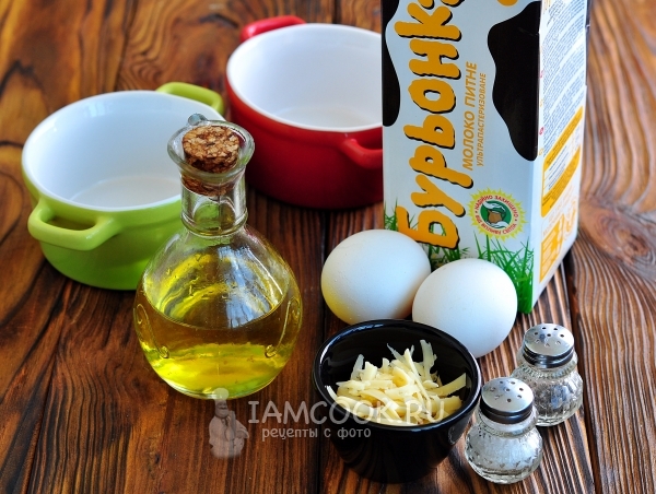Ingredientes para tortillas con leche en el horno de microondas