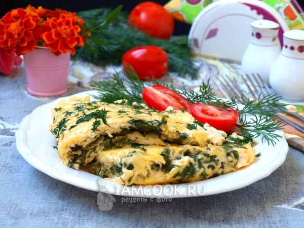 Omelet-resepti pinaatti ja juusto