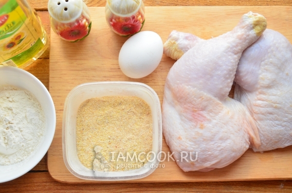 Ingredientes para las chuletas de muslo de pollo