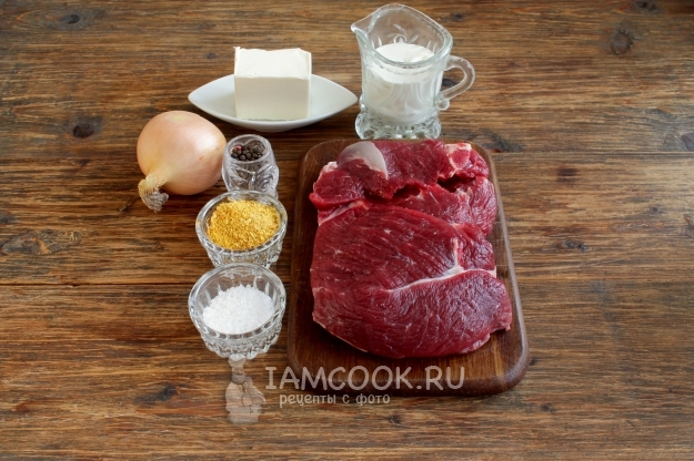 Bestandteile für Rindfleischpastete zu Hause