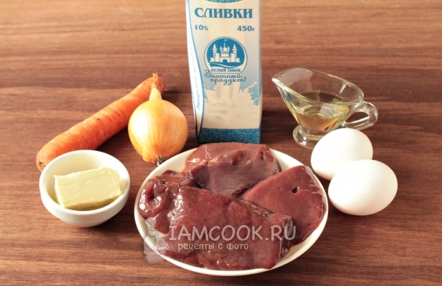 Ingredienser til pate fra kogt oksekød lever