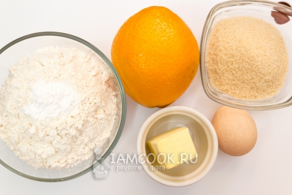Ingredients for orange biscuits