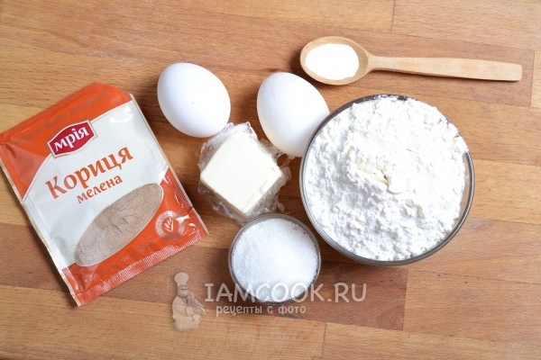 Ingredients for shortbread cookies with cinnamon