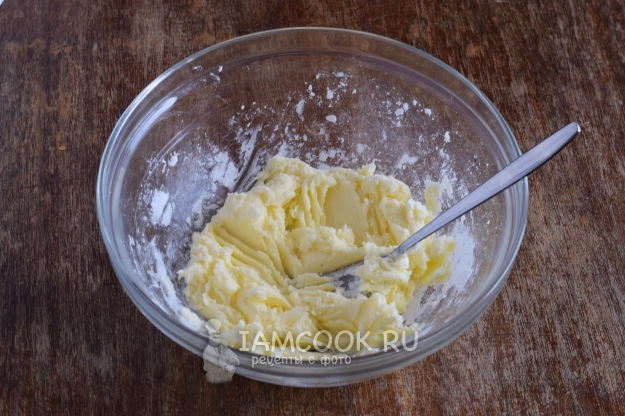 Stir butter with powdered sugar