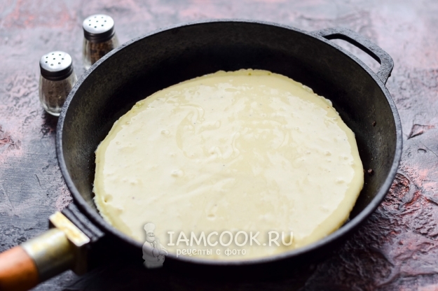 Pour the dough into the pan