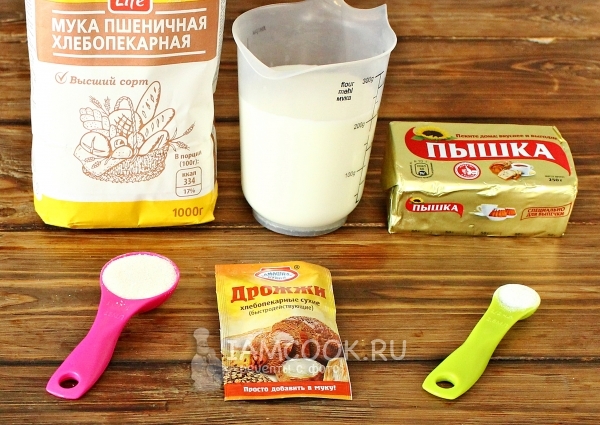 Ingredients for yeast dough