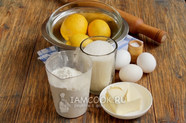 Složení pro pískový koláč s plněním citronu