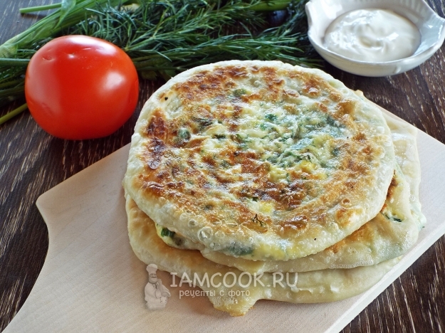 Receta platsind con queso, huevo y verduras