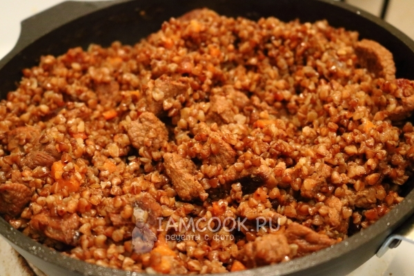 Pilaf from buckwheat with meat