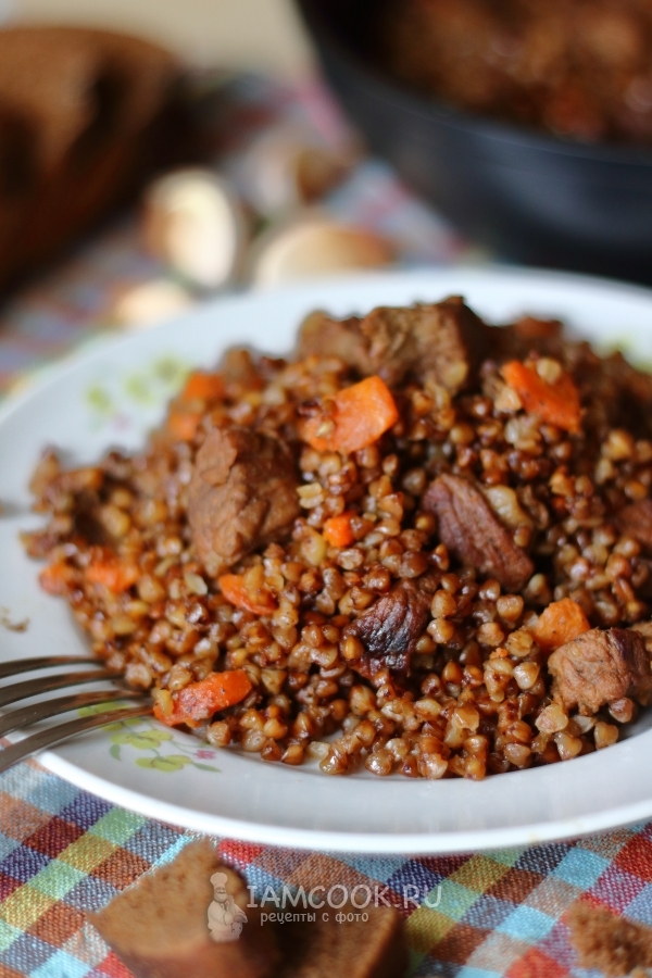 Photo of pilaf from buckwheat with meat