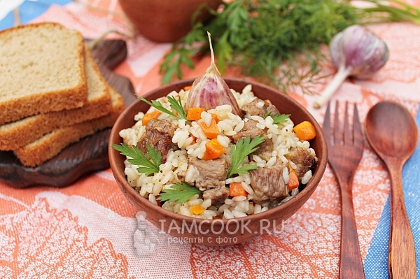 Recept pilaf s hovězím masem v pánvi