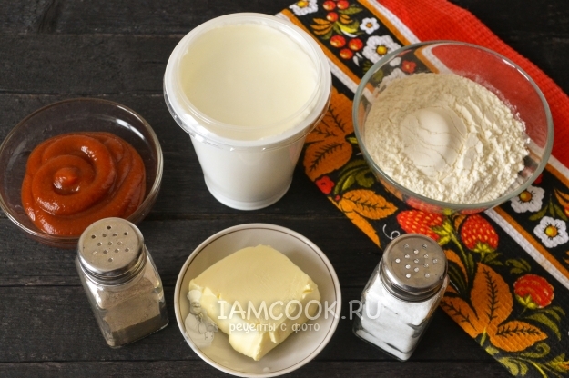 Ingredientes para la salsa de chuletas como en el jardín de infantes