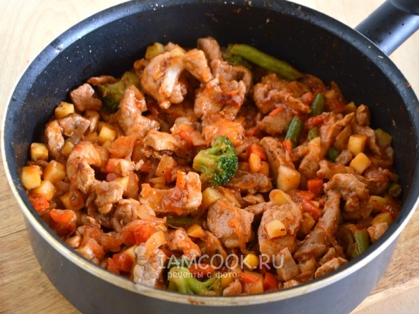 Recipe for roast pork with vegetables