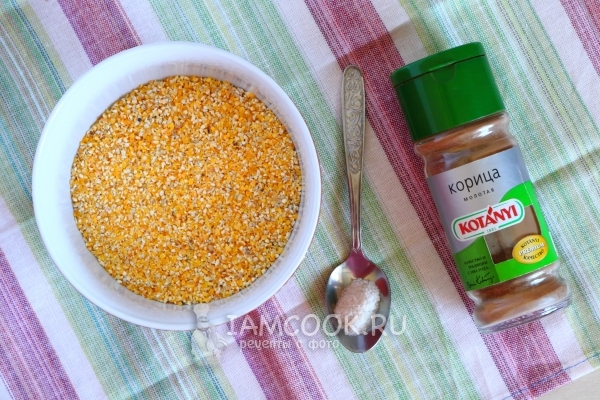 Ingredients for lean corn porridge
