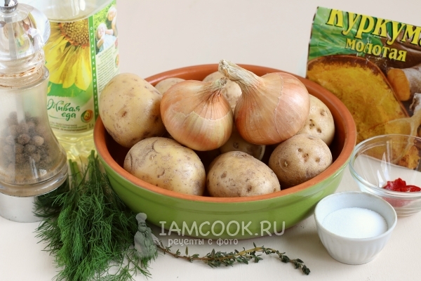 Ingredientes para guiso de papas magra