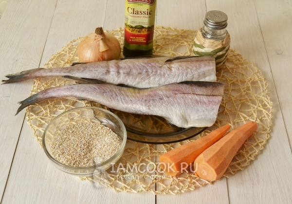 Ingredientes para deliciosas chuletas de cuaresma de pescado
