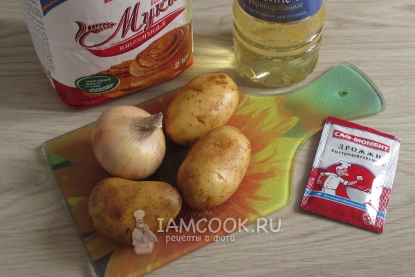 Bestandteile für magere Torte mit Kartoffeln