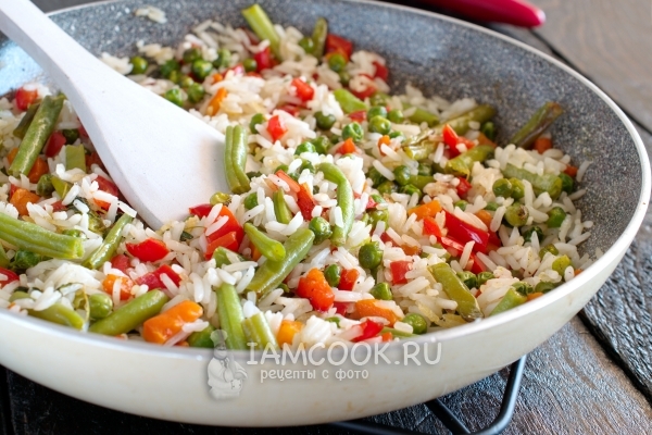 Das Rezept für mageren Reis mit Gemüse