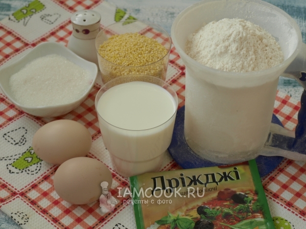 Ingredients for millet pancakes
