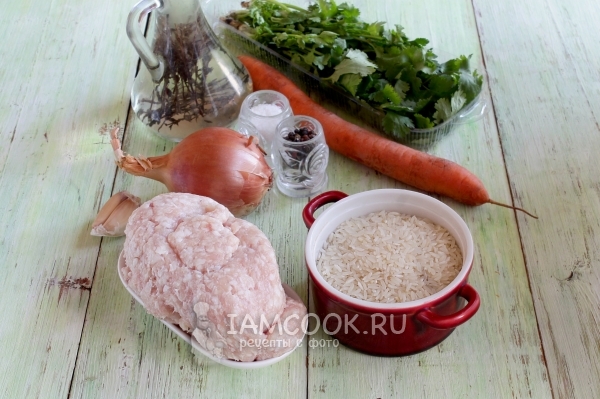 Ingredientes para risotto con carne picada