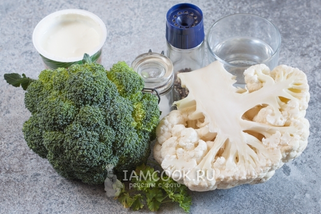 Zutaten für Brokkoli und Blumenkohlsalat