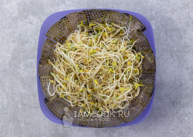 Toss off the sprouts in a colander