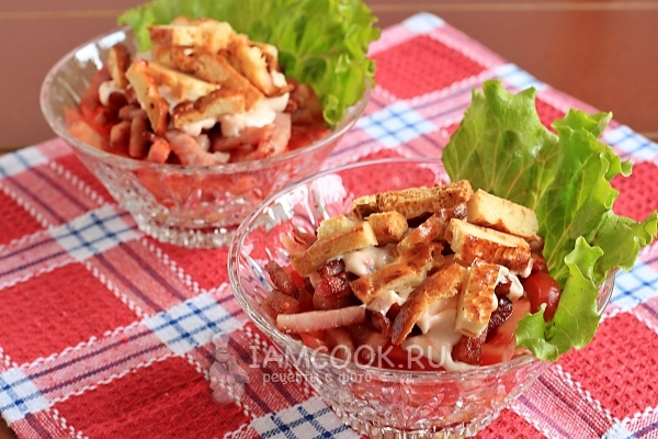 Recipe for Carmen salad with chicken and ham