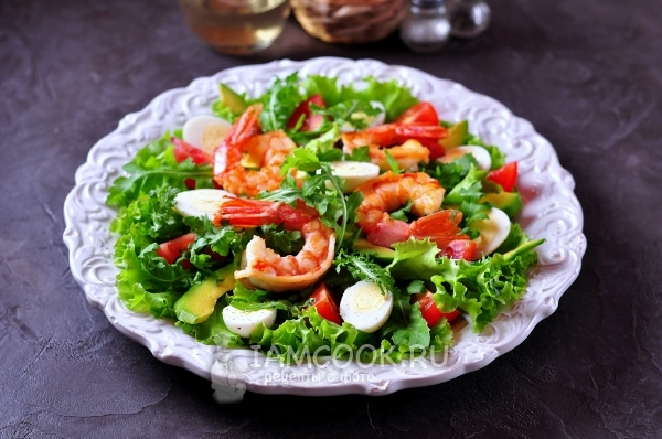 Photo of salad with langoustines