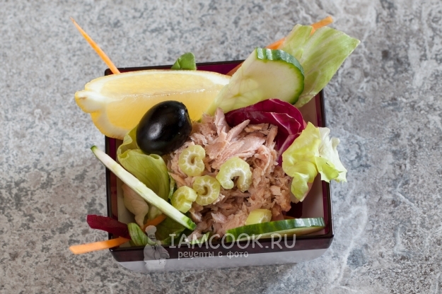 Foto eines Salats mit Thunfisch und Sellerie