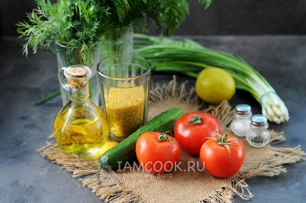 Ingredience na salát Tabula s bulgur