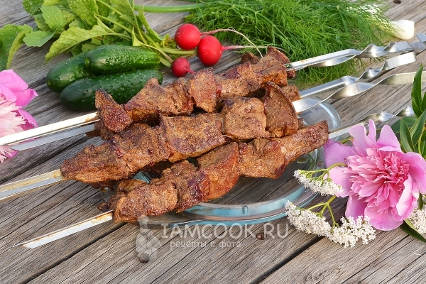 Shish kebab opskrift fra oksekød lever