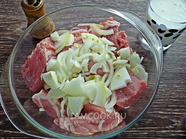 Cut meat and onions