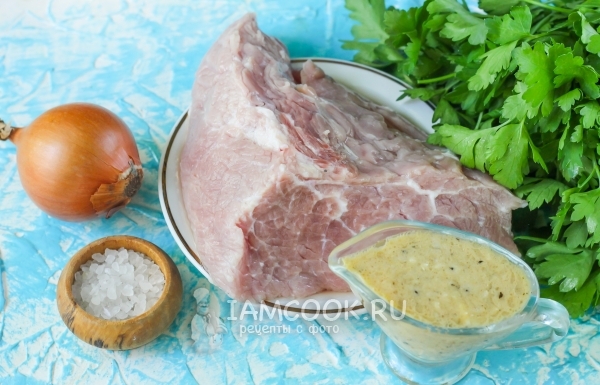 Ingredientes para shish kebab de cerdo en un multivariado