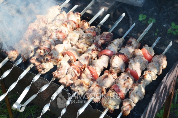 Foto de shish kebab de lomo de cerdo