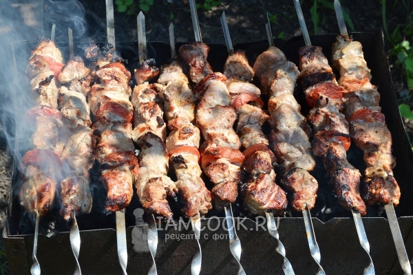 Receta de shish kebab de lomo de cerdo
