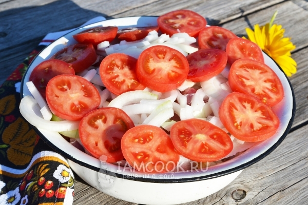 Pon las rodajas de tomate