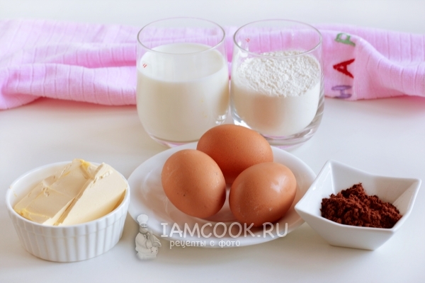 Ingredients for chocolate eclairs