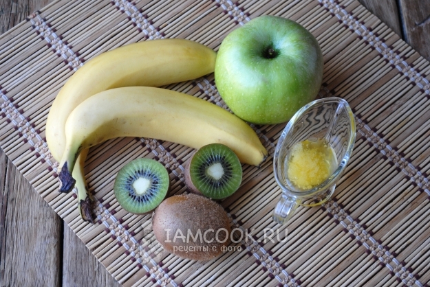 猕猴桃，香蕉和苹果圆滑的成分