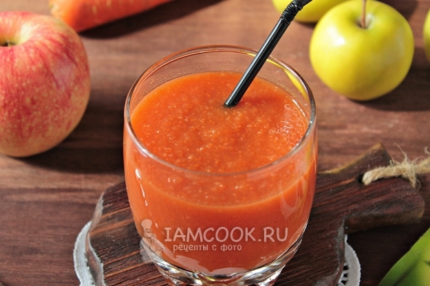 Φωτογραφία των smoothies από τα καρότα και τα μήλα