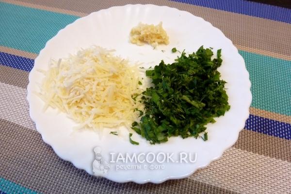 Grind green, bawang putih dan keju