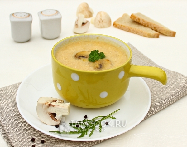 Ricetta per purea di zuppa di pollo e funghi prataioli