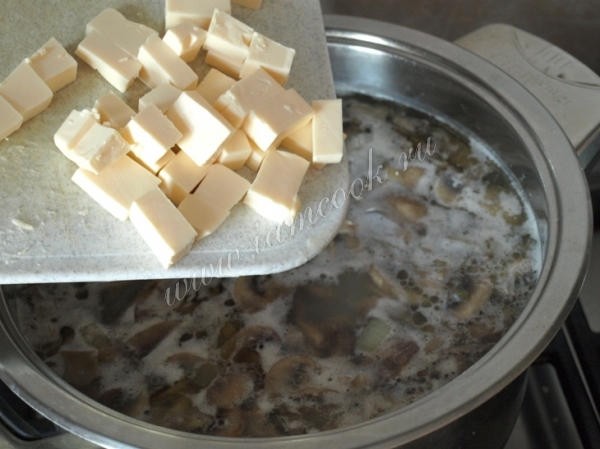 Agrega el queso a la sopa